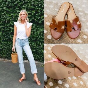 Cognac leather Alibi Sandals Tuckernuck FRENCH SOLE FSNY FS/NY